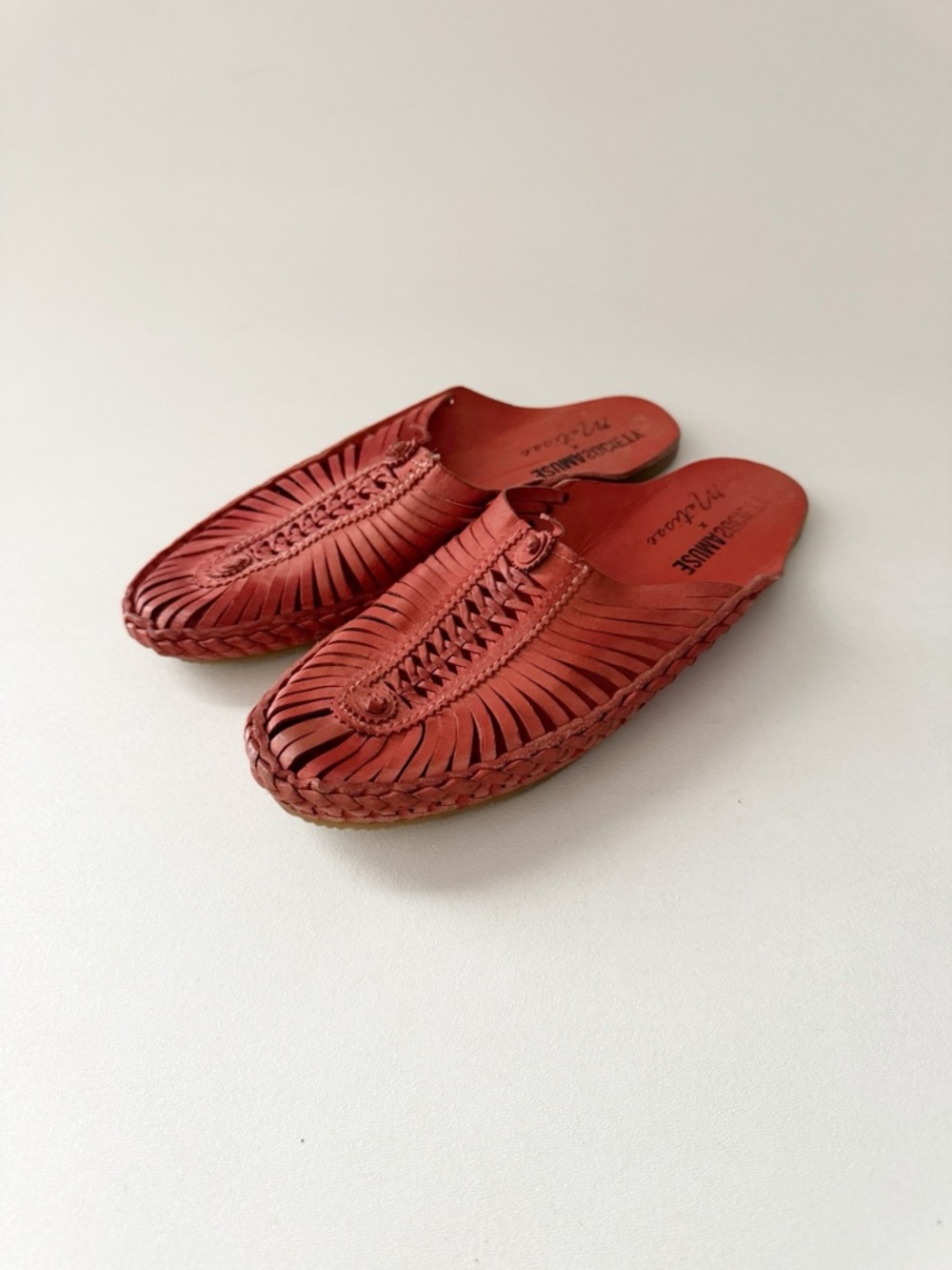 Matisse x Amuse Society Morocco Leather Mule Huarache 9 Artisan Red Boho Mexican - Picture 5 of 10